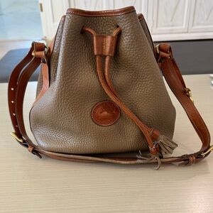 Dooney & Bourke Tan and Brown Leather Shoulder Bag